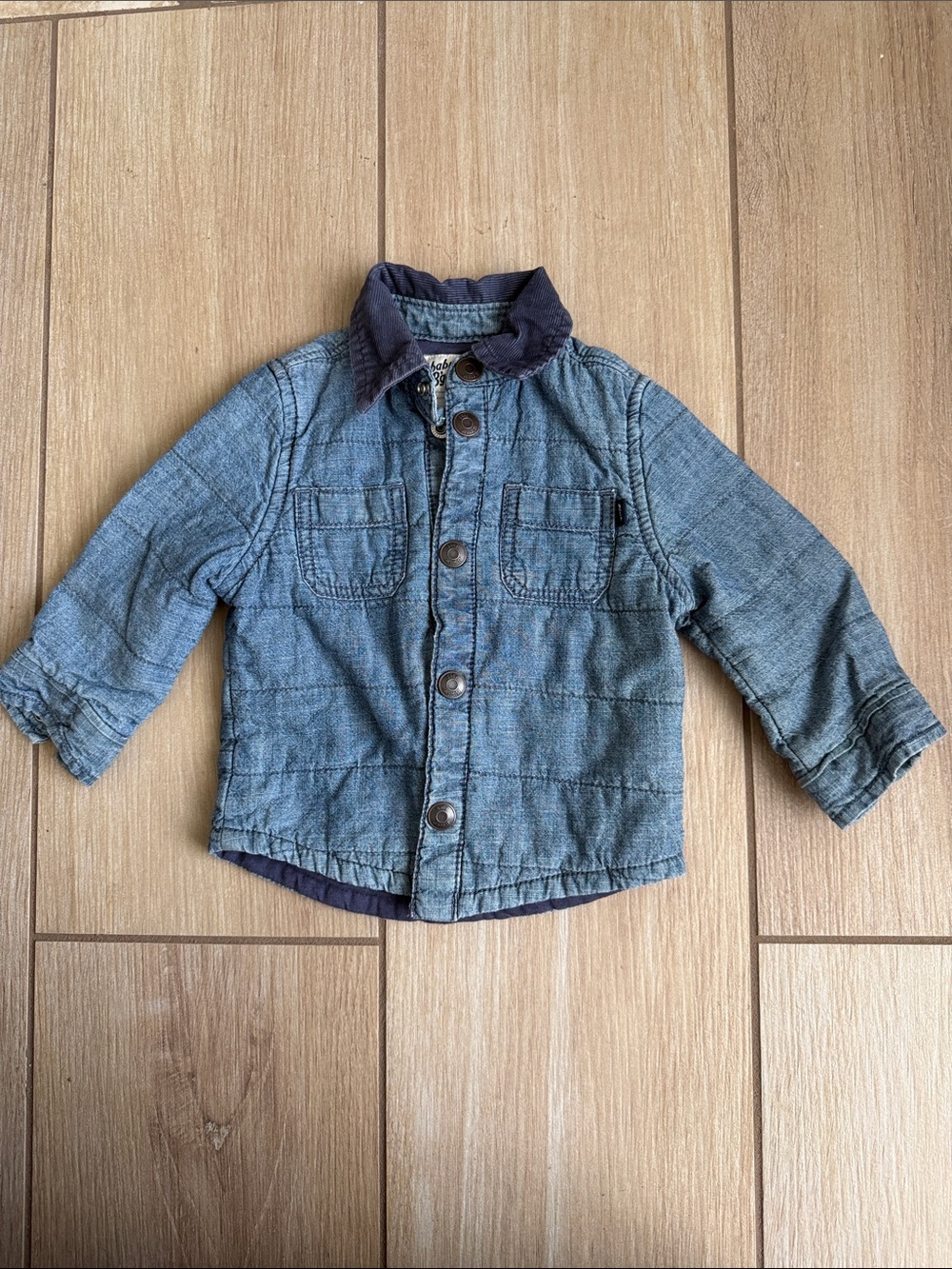 Baby Quilted Denim-Style Jacket, size 9 month